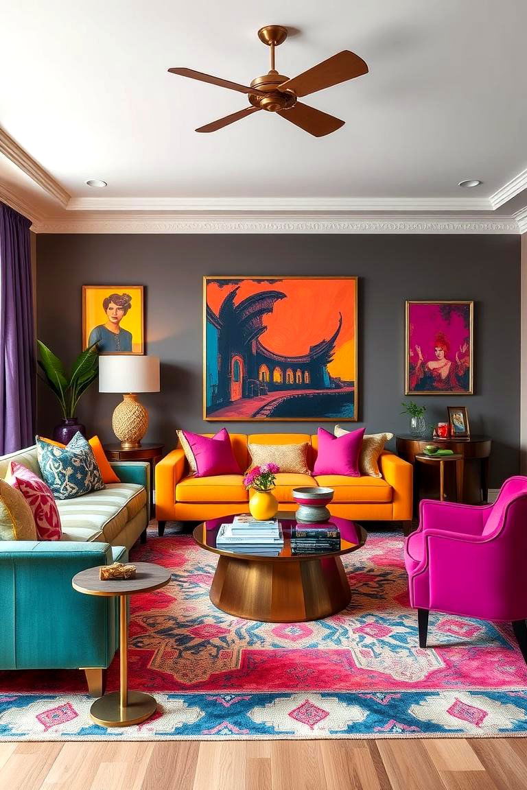Bold Accent Elements - 24 Korean Living Room Ideas