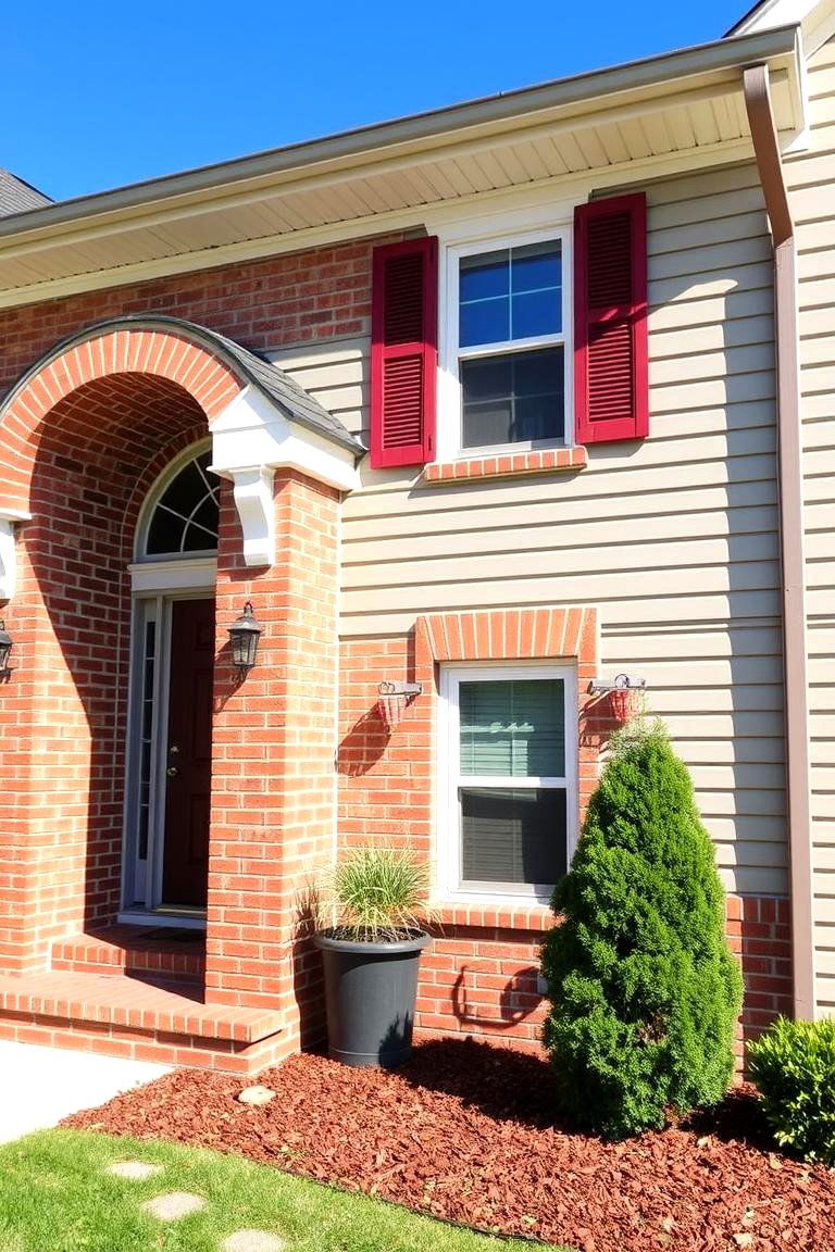 Bold Accent Integration - 24 Vinyl Siding and Brick Combinations
