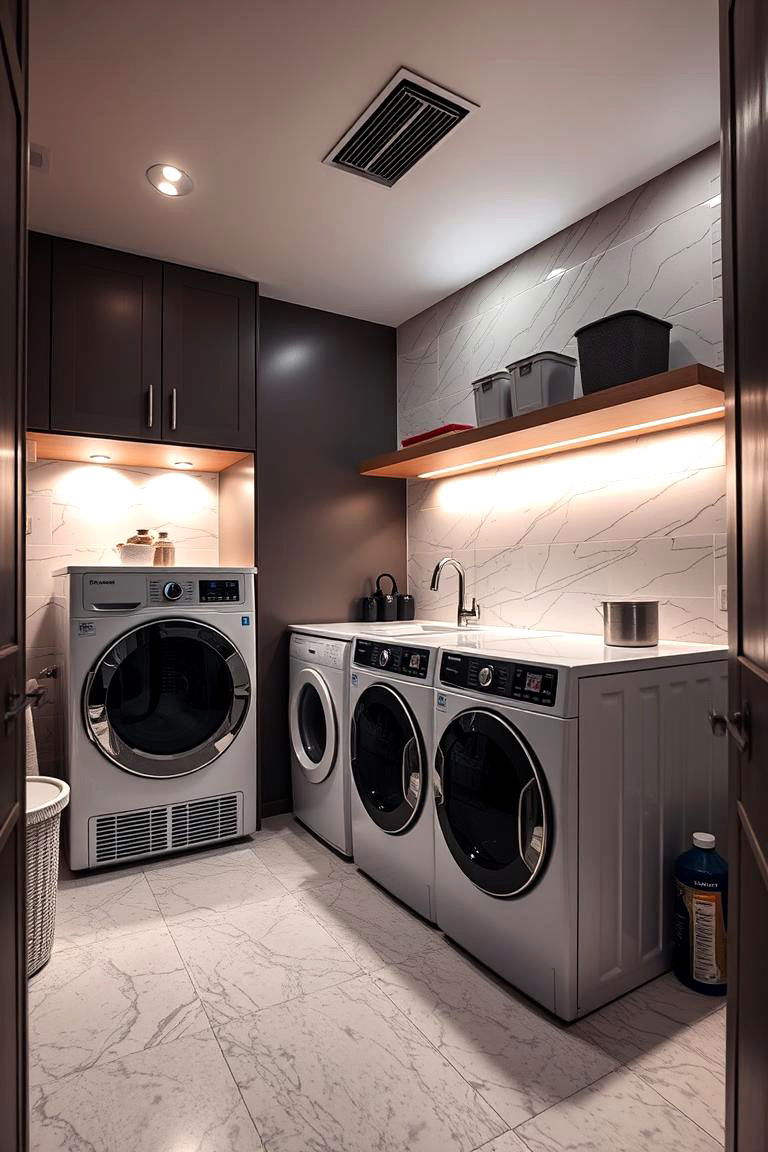 Bold Accent Lighting - 24 Laundry Room Lighting Ideas