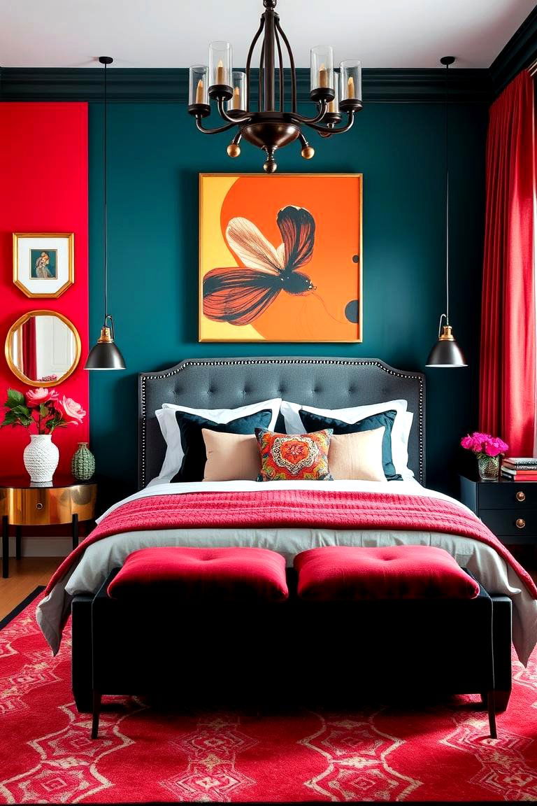 Bold Accent Statement - 24 Primary Bedroom Ideas