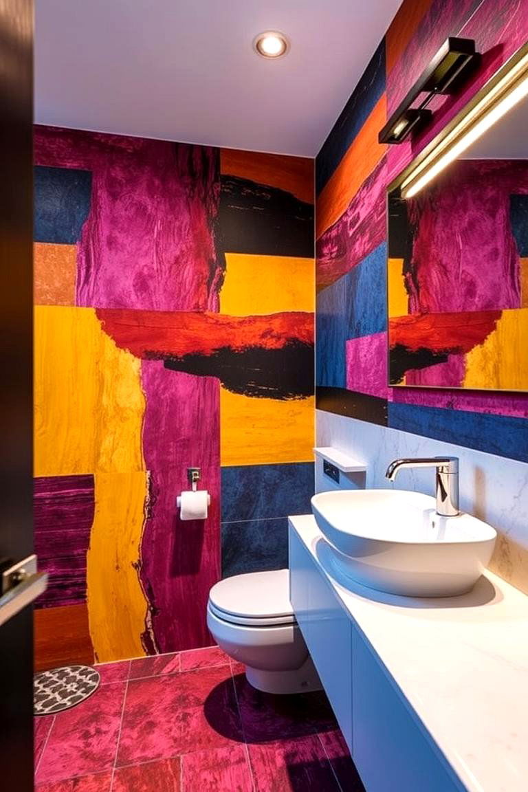 Bold Accent Wall Feature - 24 Quirky Bathroom Ideas