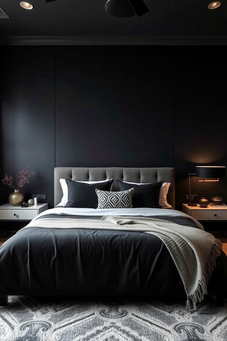 Bold Accent Walls - 24 Dark Bedroom Ideas
