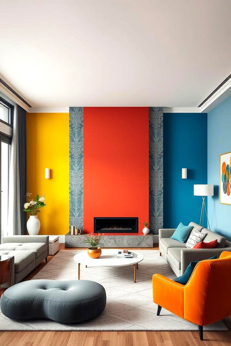 Bold Accent Walls - 24 Joanna Gaines Living Room Ideas