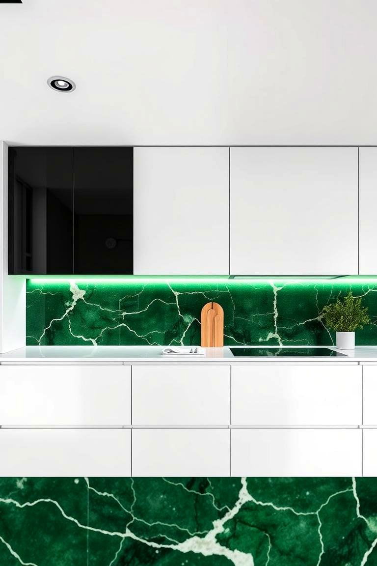 Bold Accent with Marble - 24 Green Marble Countertop Design Ideas