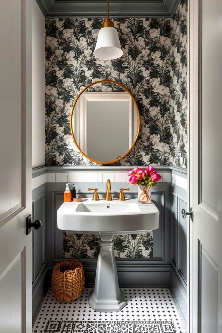 Bold Accents in Small Spaces - 24 Eclectic Powder Room Ideas