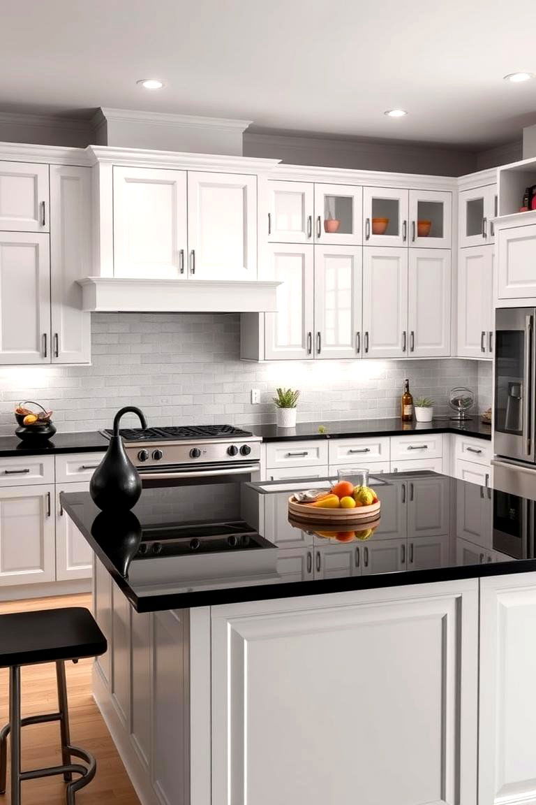 Bold Aesthetic Contrast - 24 Black Kitchen Countertops