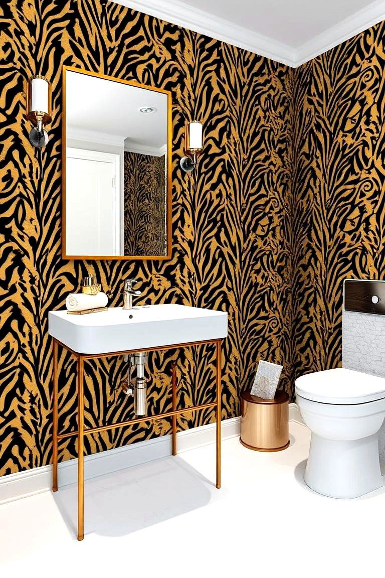 Bold Animal Prints for a Wild Statement - 24 Bathroom Wallpaper Ideas