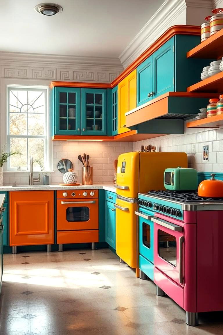 Bold Appliance Statements - 24 Maximalist Kitchen Decor Ideas