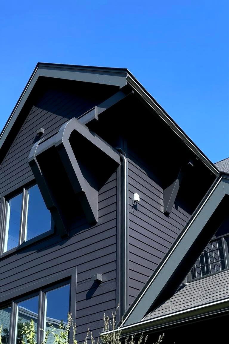 Bold Architectural Details - 24 black siding house ideas