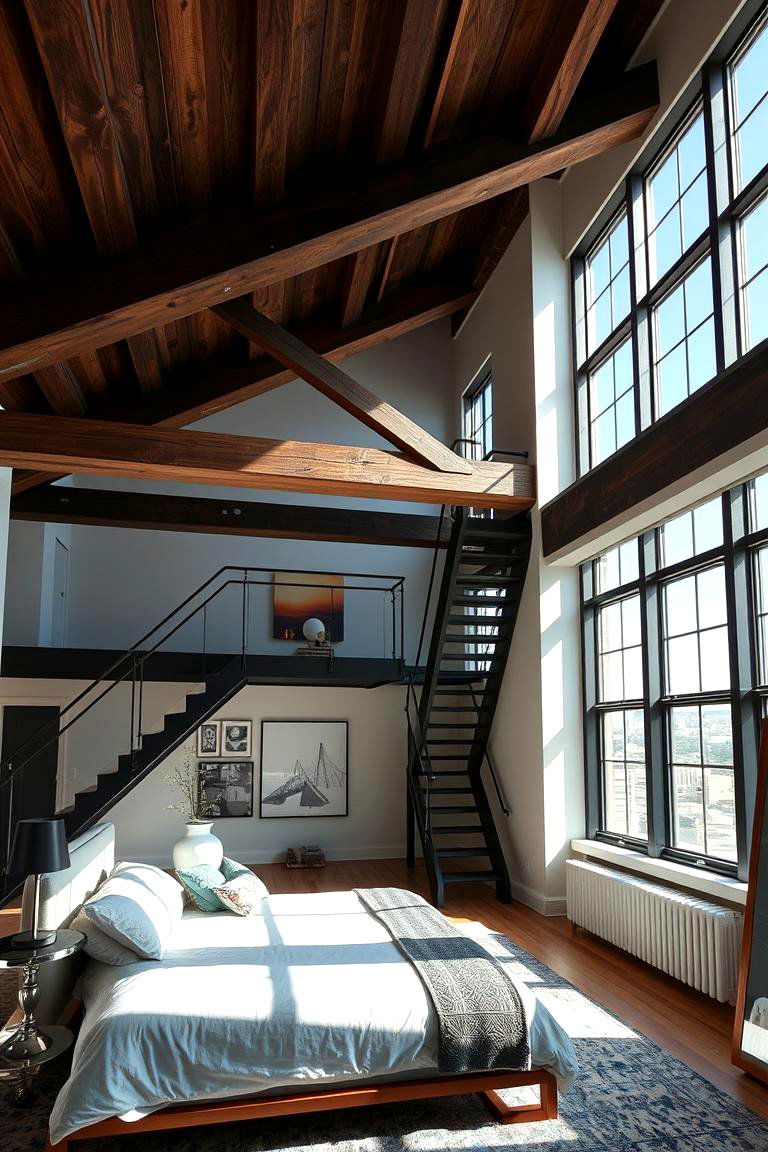 Bold Architectural Elements - 24 Loft Bedroom Ideas