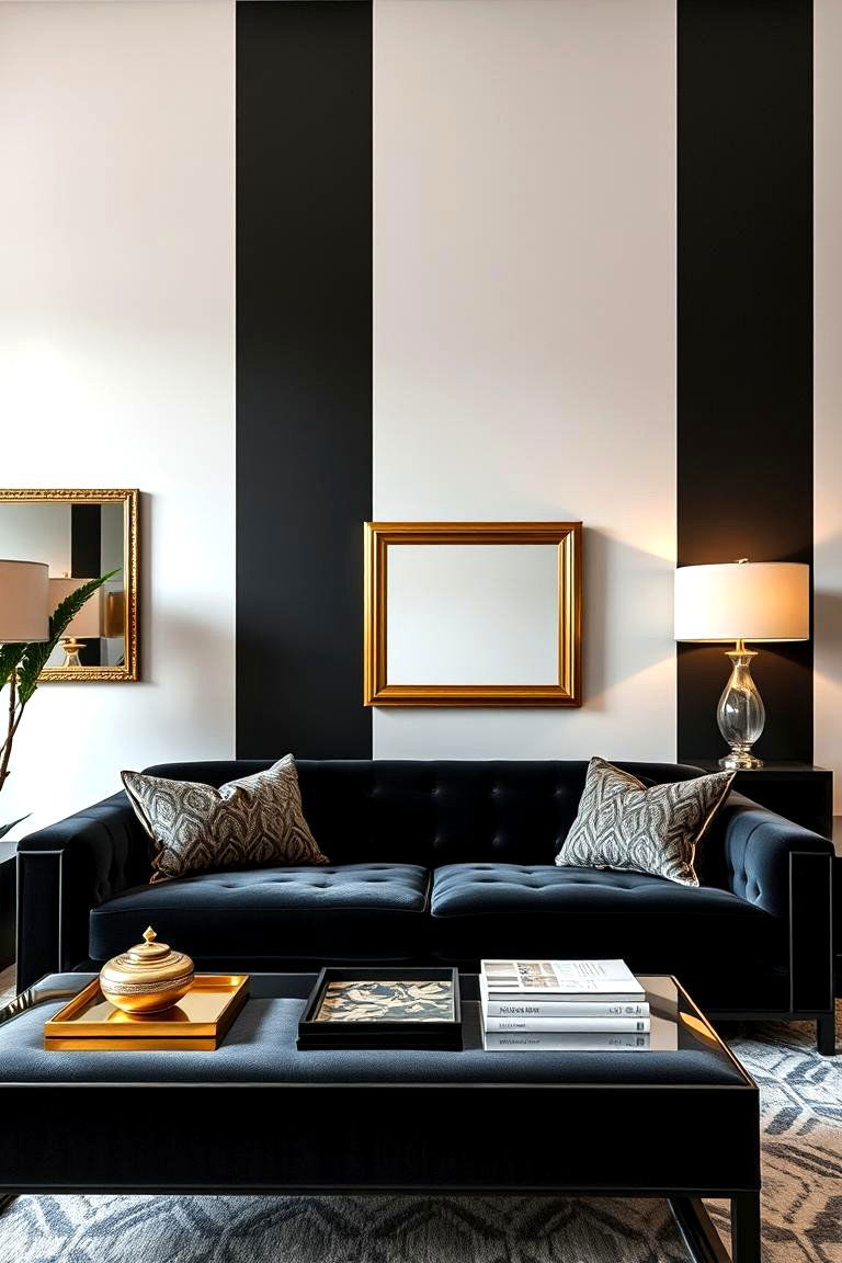 Bold Art Deco Wallpaper - 24 Art Deco Living Room Ideas