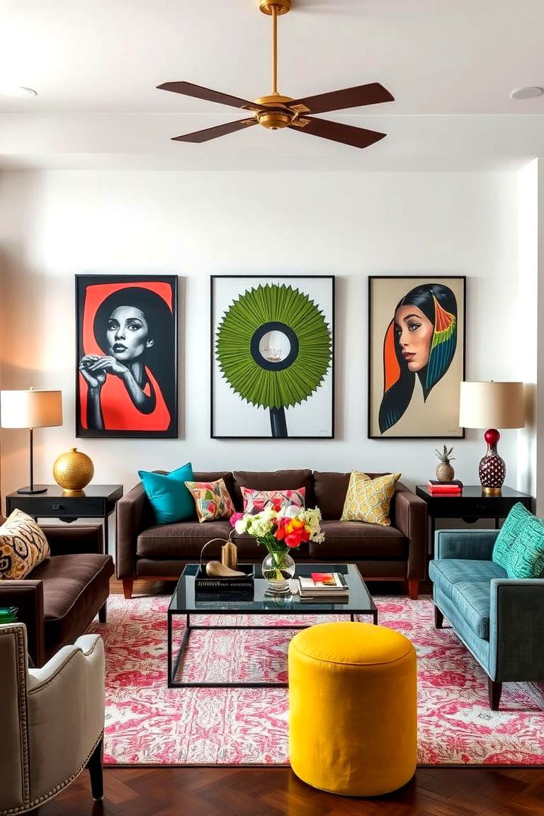 Bold Artwork and Accent Pieces - 24 Magnolia Living Room Ideas