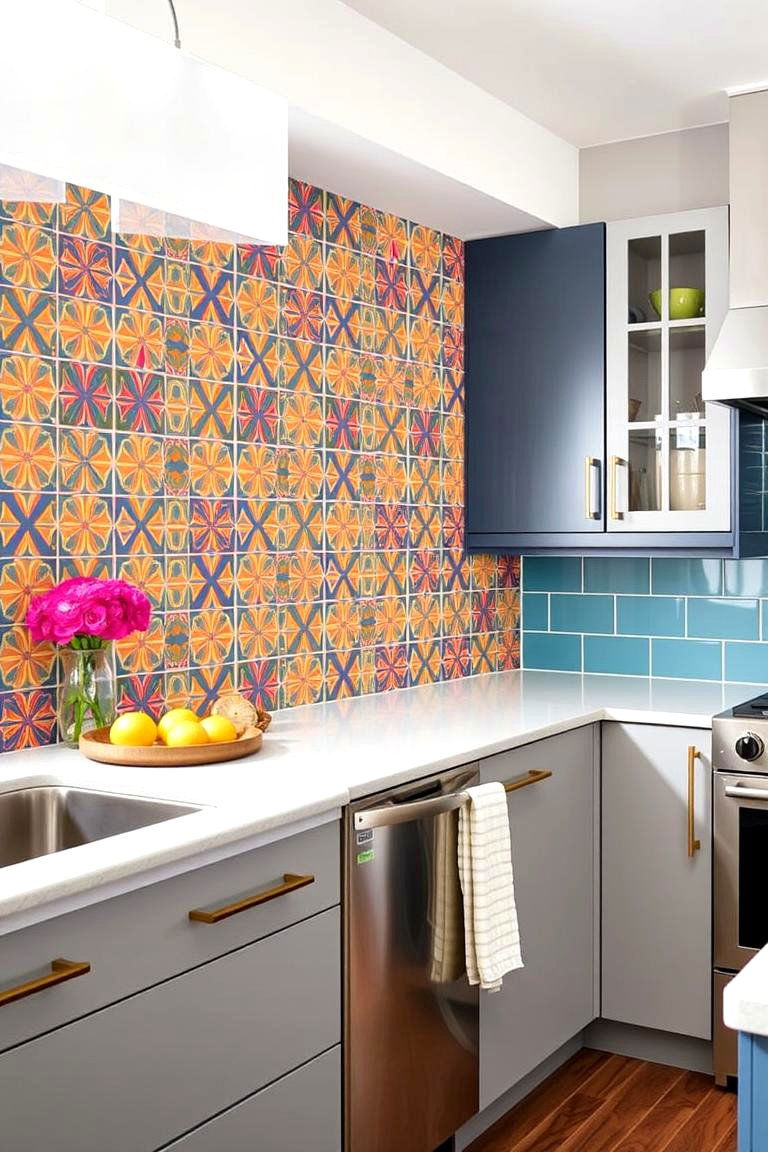 Bold Backsplash Statement - 24 One Wall Kitchen Ideas