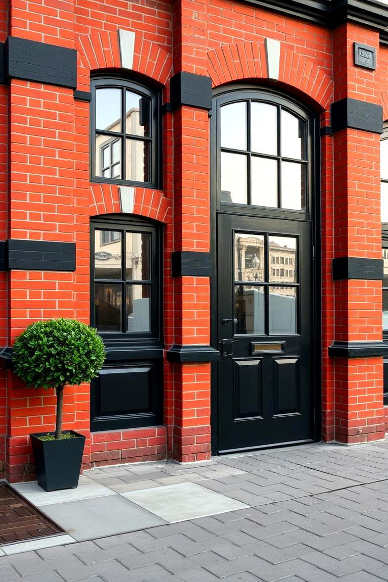 Bold Black Accents - 24 Red Brick House with Black Trim Design Ideas
