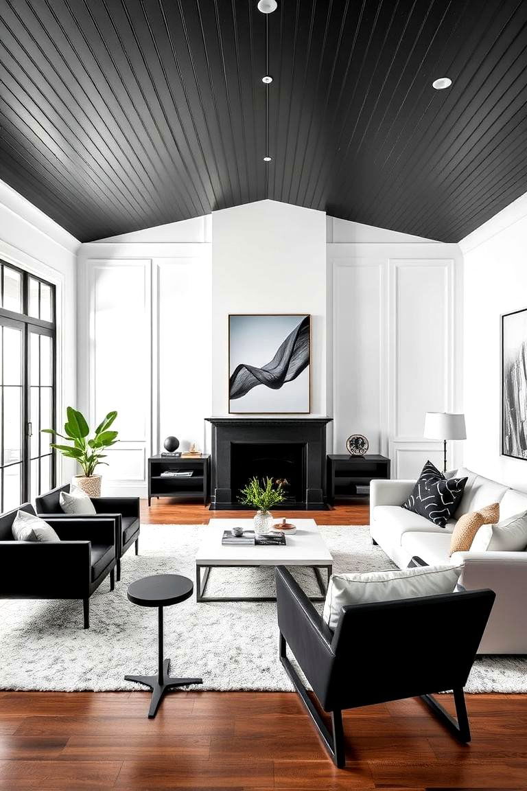 Bold Black Beadboard - 24 Beadboard Ceiling Design Ideas