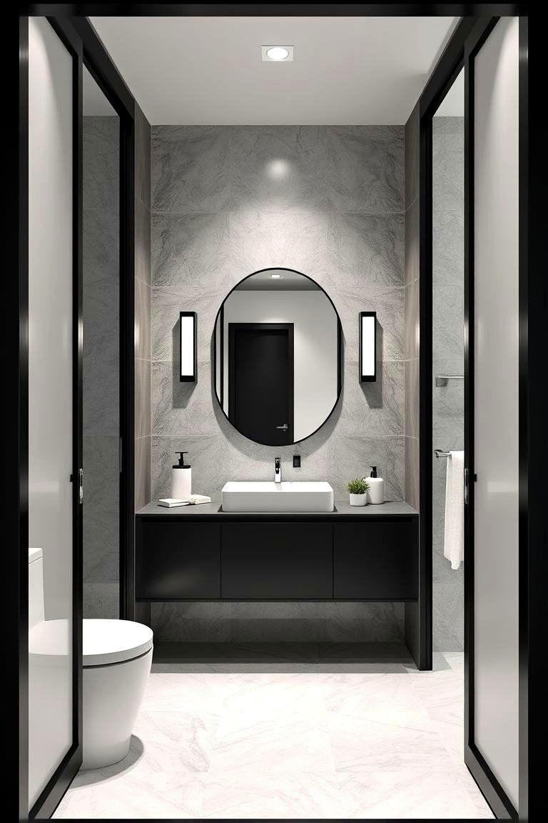 Bold Black Borders - 24 Black Tile Bathroom Ideas