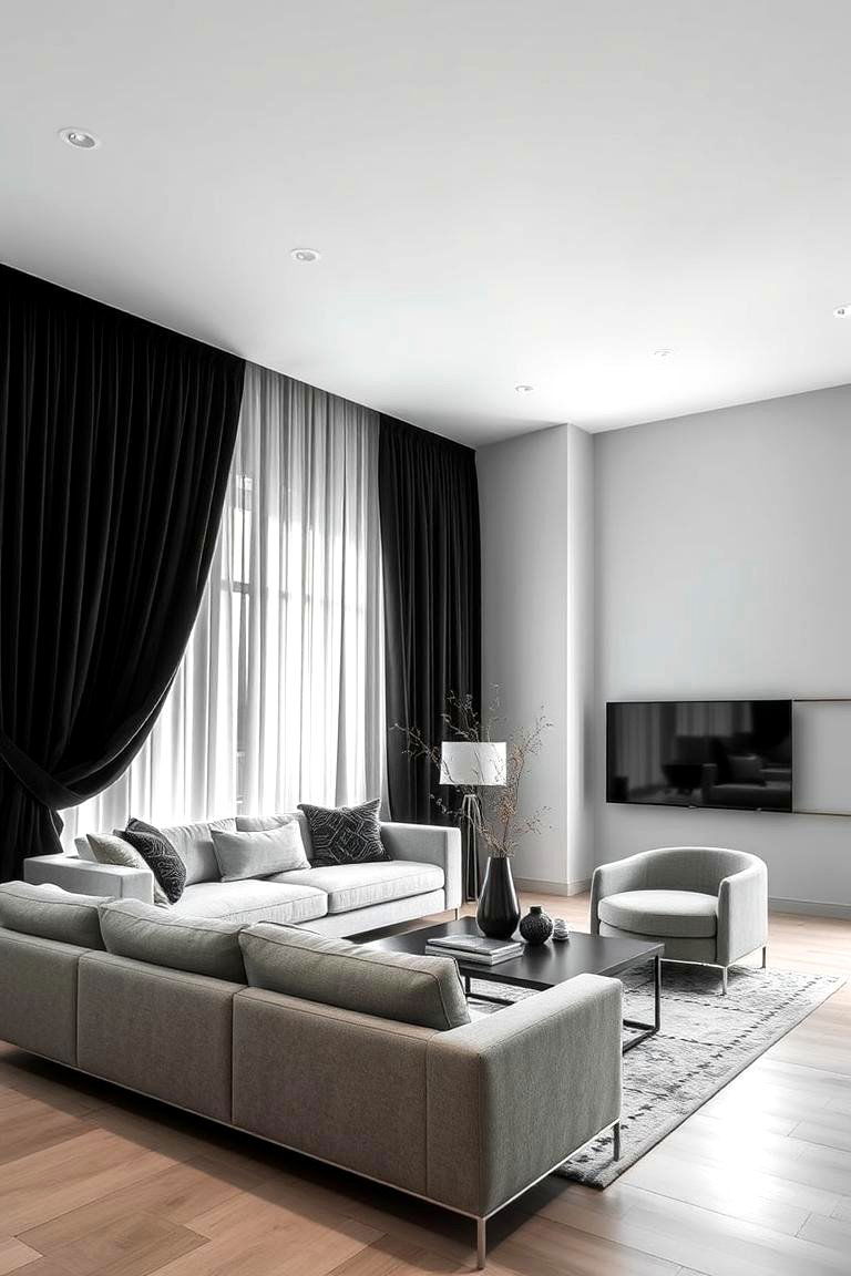 Bold Black Curtains - 24 What Color Curtains Go With Gray Walls