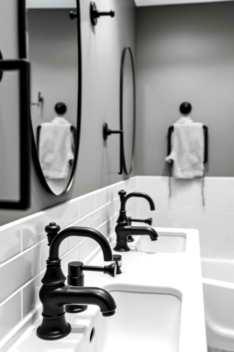 Bold Black Fixtures - 24 Aesthetic Bathroom Ideas
