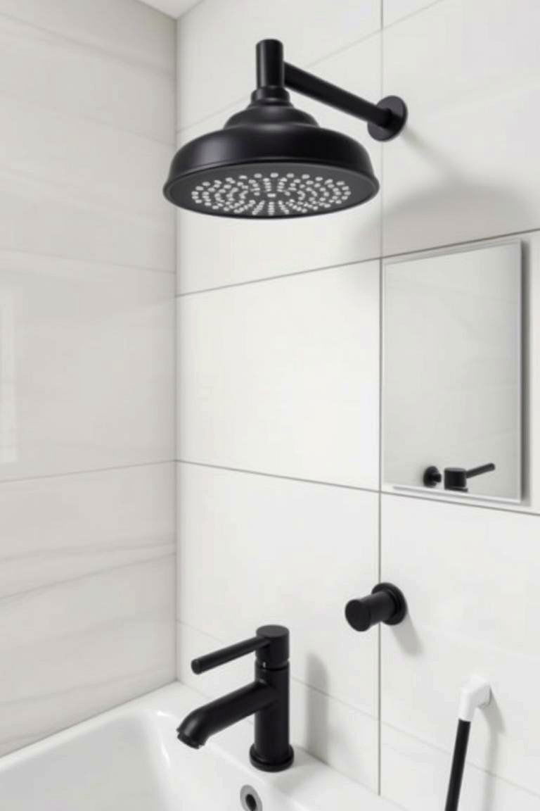 Bold Black Showerhead and Faucets - 24 Bathroom With Black Fixtures
