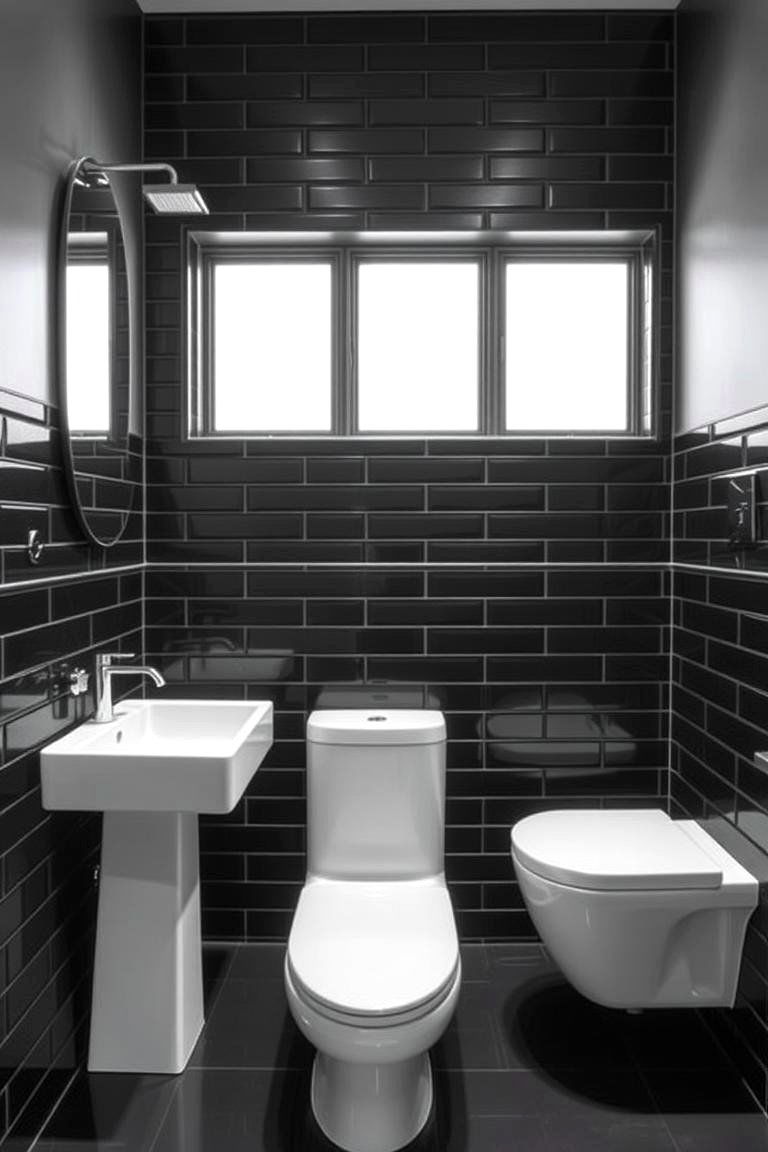 Bold Black Tiles for a Statement Bathroom - 24 Bathroom Tile Ideas