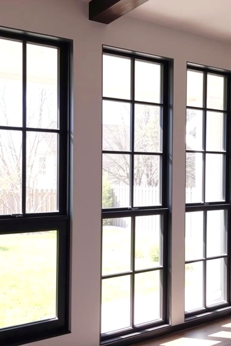 Bold Black Trim - 24 Farmhouse Interior Window Trim Ideas