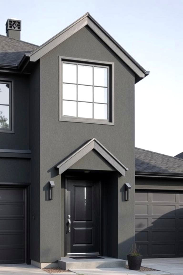 Bold Black Trim Details - 24 Dark Grey House Exterior Ideas