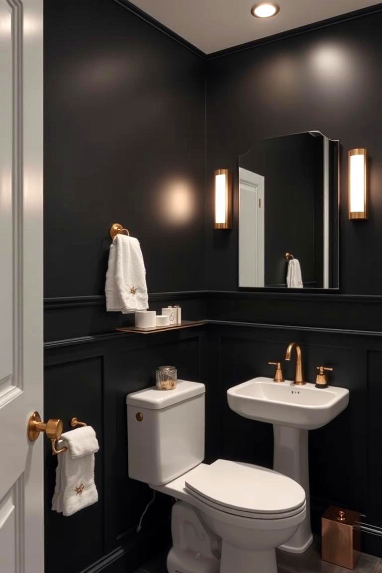 Bold Black Walls - 24 Bathroom Wall Ideas