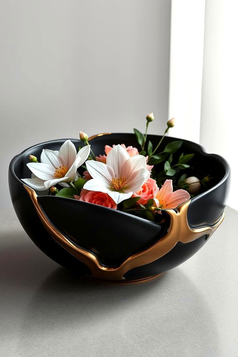 Bold Black and Gold Decorative Bowl - 24 Black and Gold Centerpiece Ideas