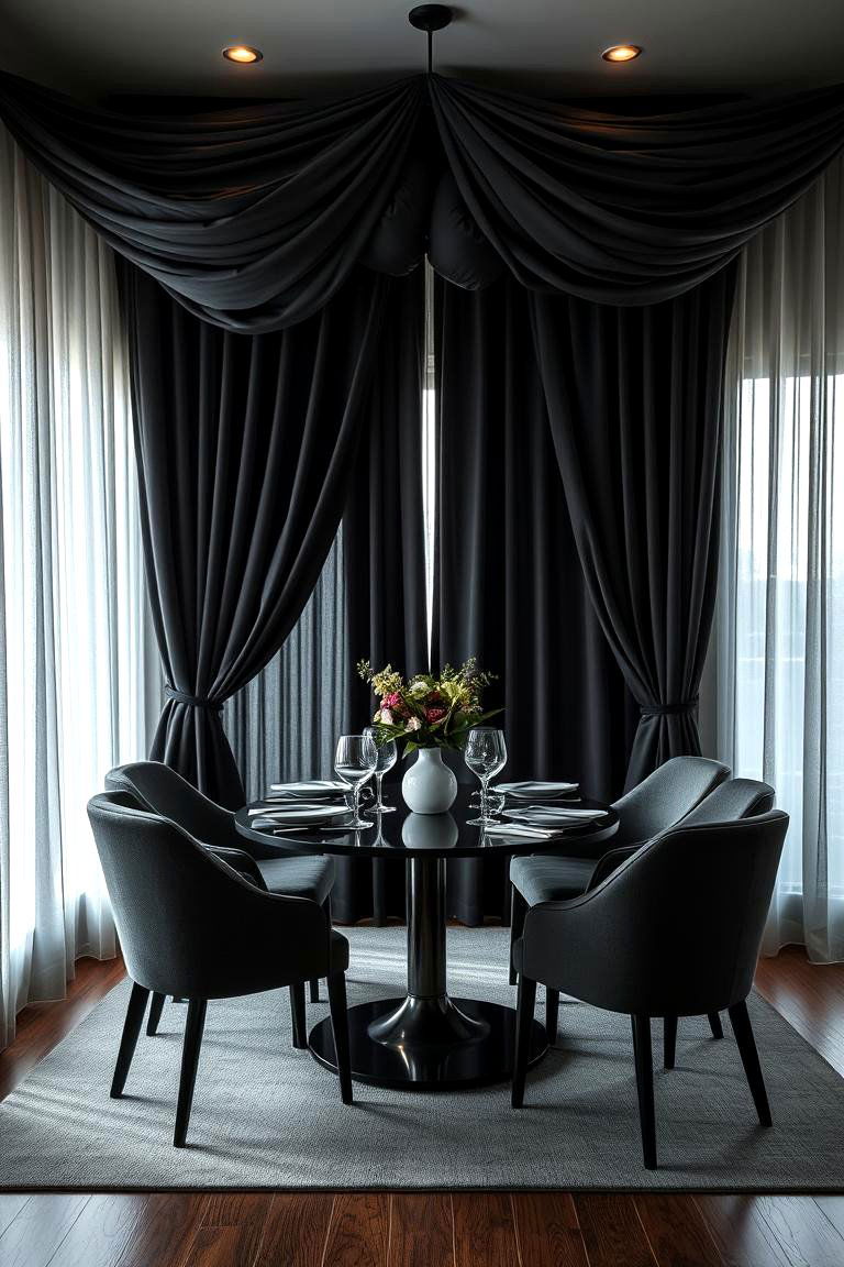 Bold Blackout Curtains - 24 Dining Room Window Treatments
