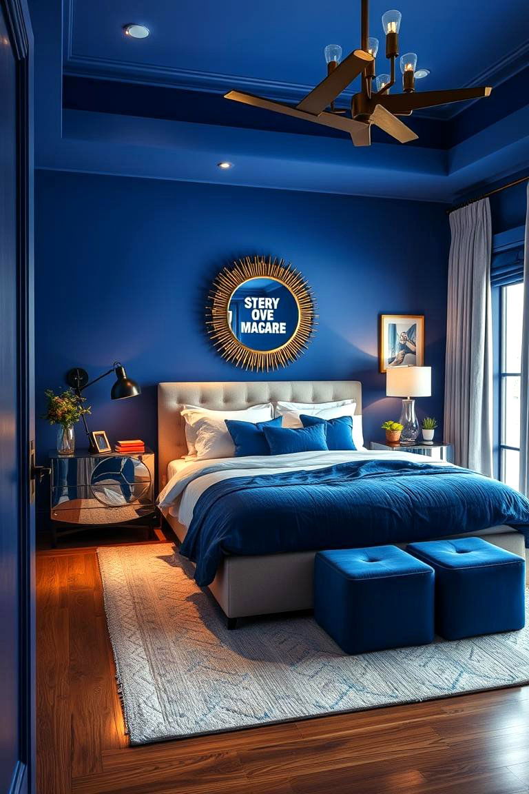 Bold Blue Contrast - 24 Girls Blue Bedroom Ideas