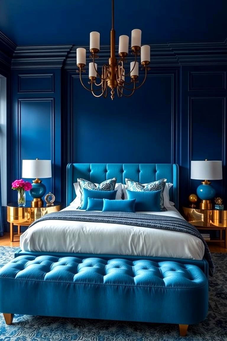 Bold Blue Statement - 24 Moody Blue Bedroom Ideas