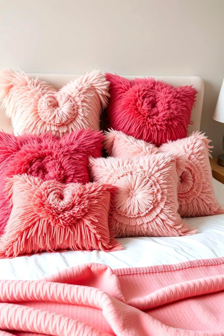 Bold Blush Decorative Pillows - 24 Blush Pink Bedroom Ideas