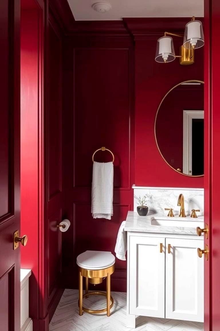 Bold Burgundy - 24 Bathroom Color Ideas