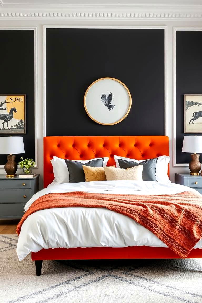 Bold Burnt Orange Headboards as Statement Pieces - 24 Boho Burnt Orange Bedroom Ideas