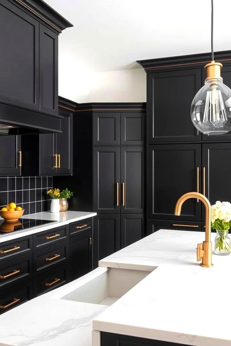 Bold Charcoal Black Statement - 24 Kitchen Color Ideas