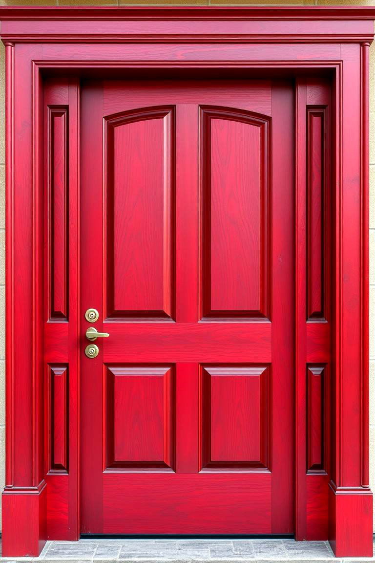Bold Cherry Accent - 24 Stained Front Door Ideas