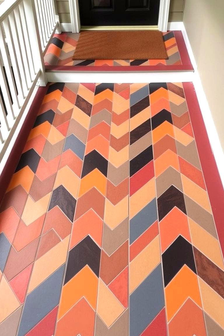 Bold Chevron Pattern - 24 Front Porch Tile Ideas