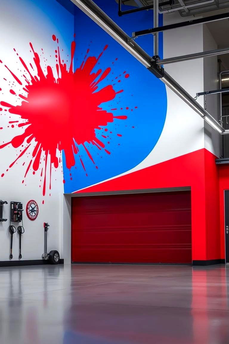 Bold Color Accent - 24 Garage Wall Paint Ideas