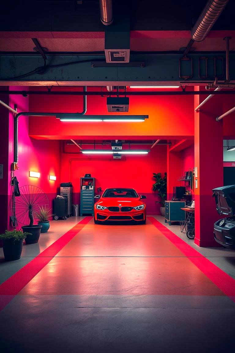 Bold Color Accent Garage - 24 Detached Garage Ideas