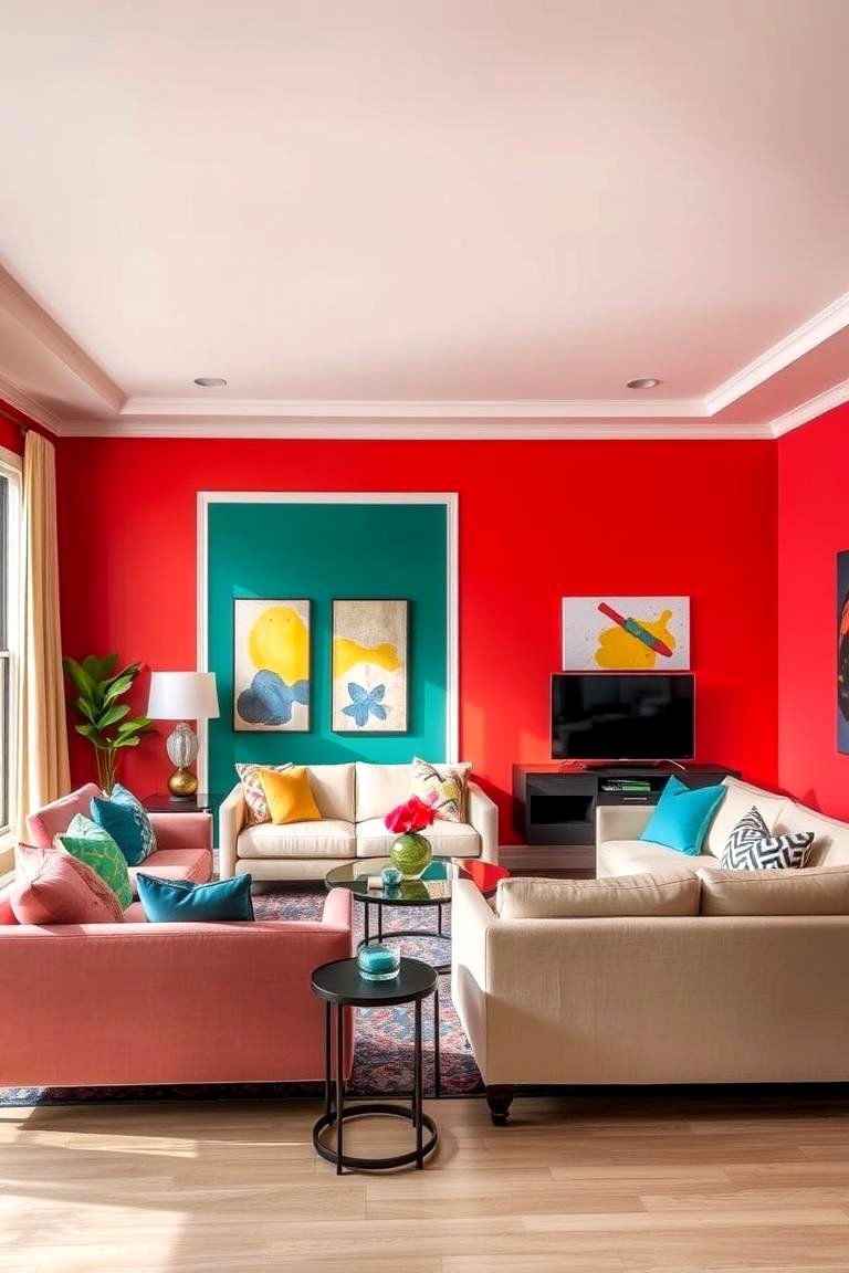 Bold Color Accent Walls - 24 Boys Dorm Room Ideas