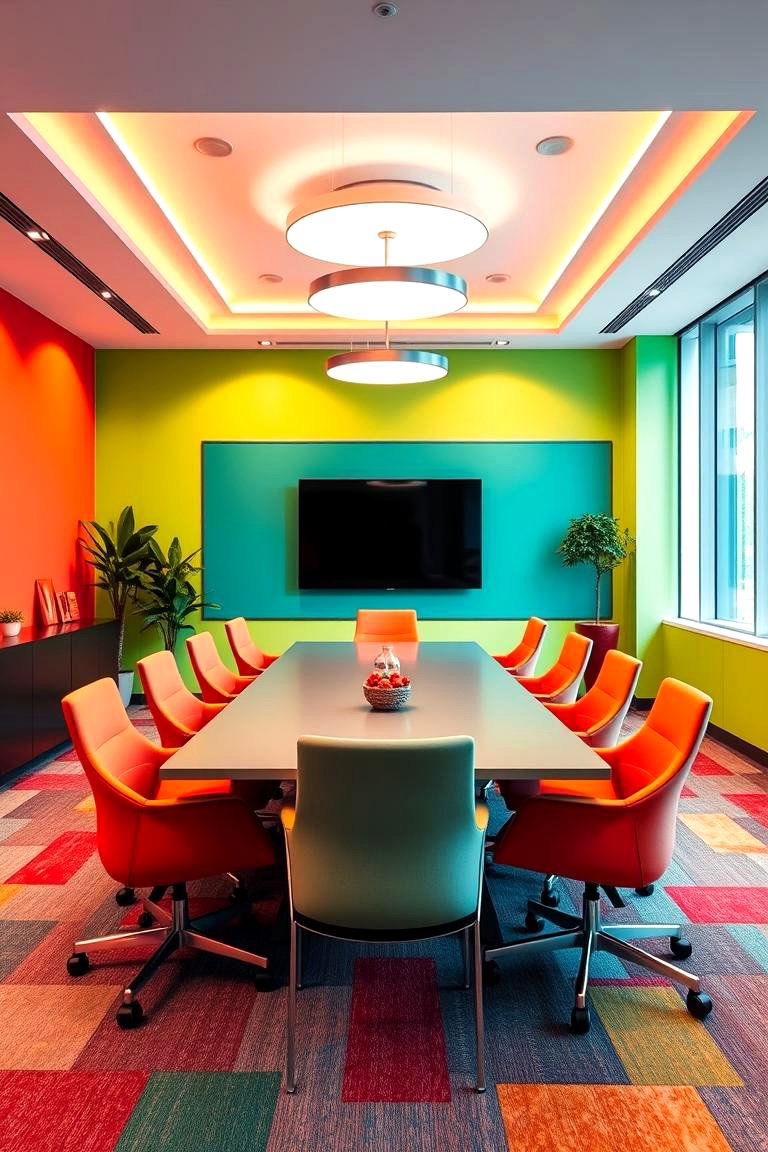 Bold Color Accents - 24 Conference Room Design Ideas and Inspiration