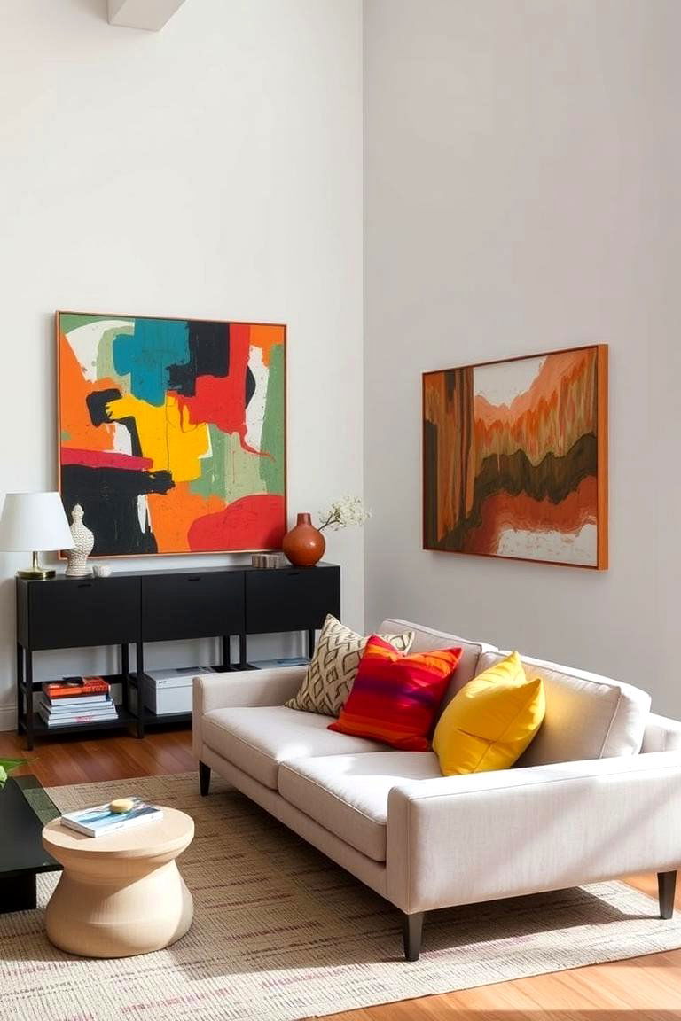 Bold Color Accents - 24 Loft-style Living Room Ideas