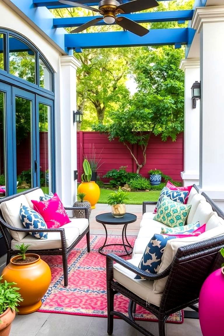Bold Color Accents - 24 Patio Decor Ideas