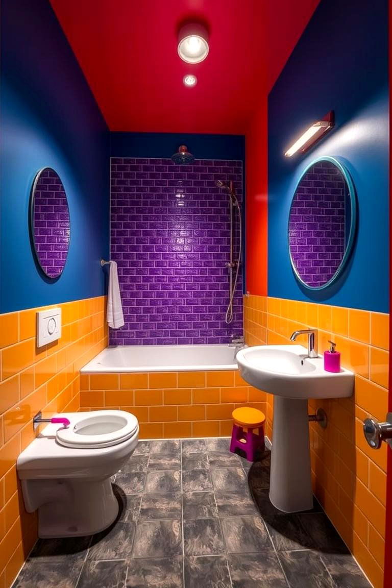 Bold Color Accents - 24 Teen Bathroom Ideas