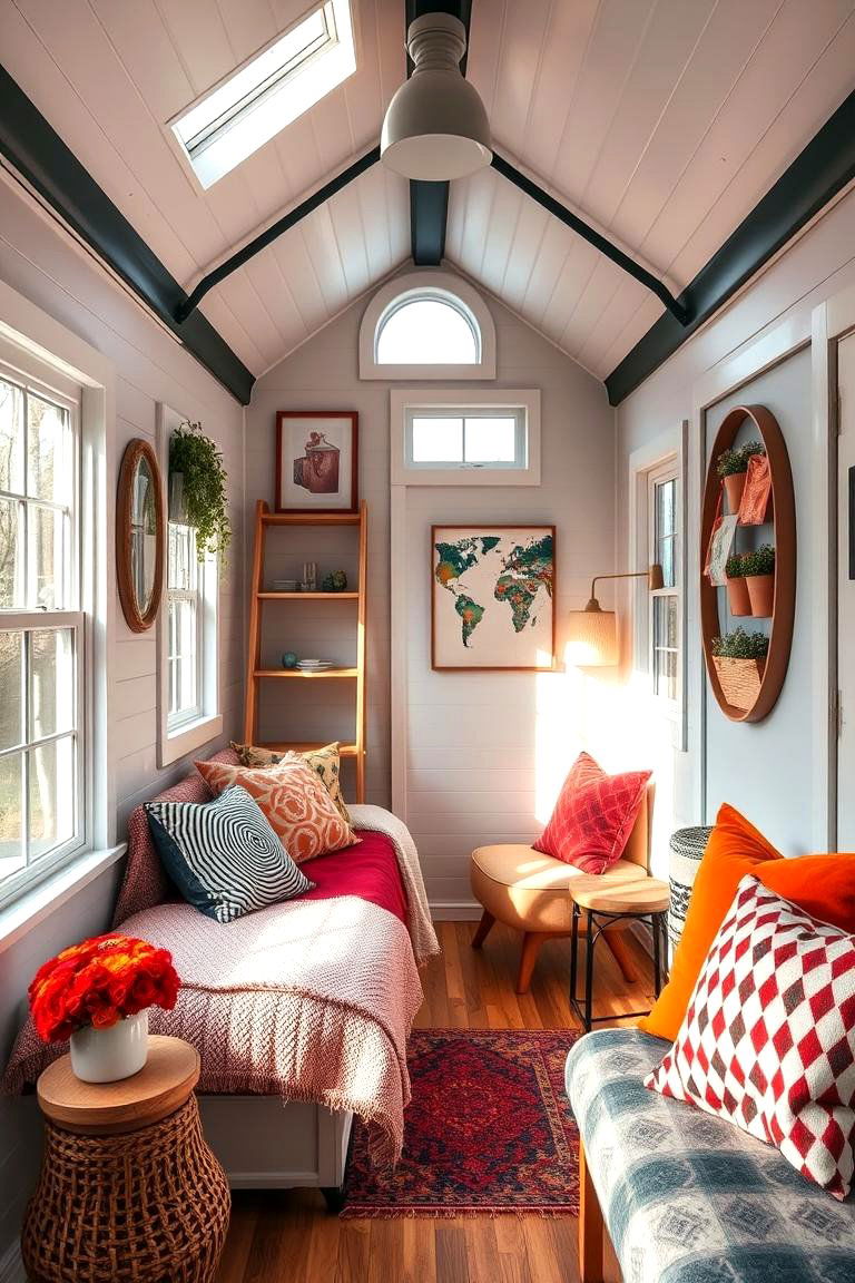 Bold Color Accents - 24 Tiny House Design Ideas