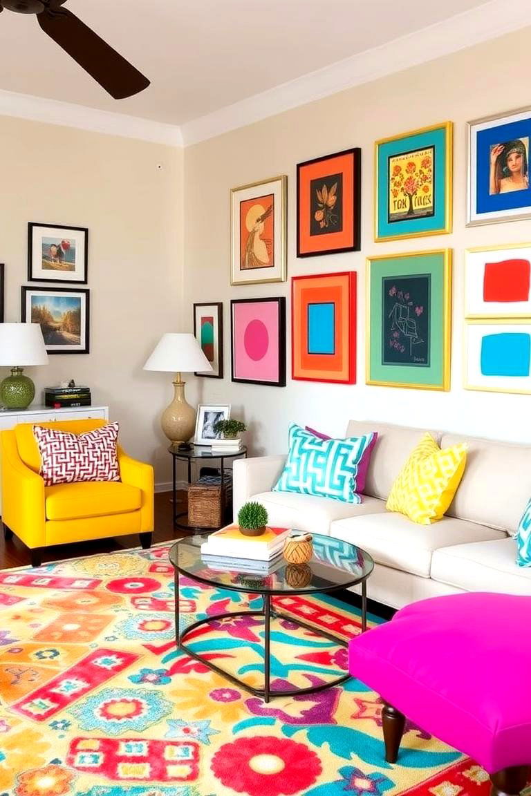 Bold Color Accents for a Lively Feel - 24 Family Room Ideas