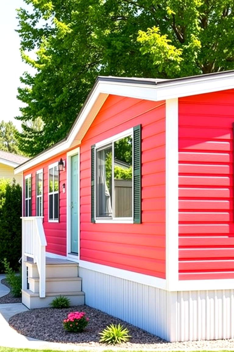 Bold Color Accents with Fiber Cement Siding - 24 Mobile Home Siding Design Ideas