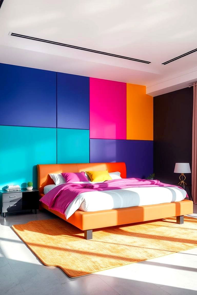 Bold Color Block Bed - 24 Unique Bed Design Ideas
