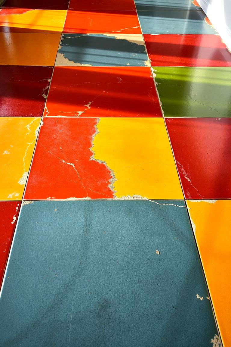 Bold Color Block Stained Concrete Floors - 24 Stained Concrete Floors