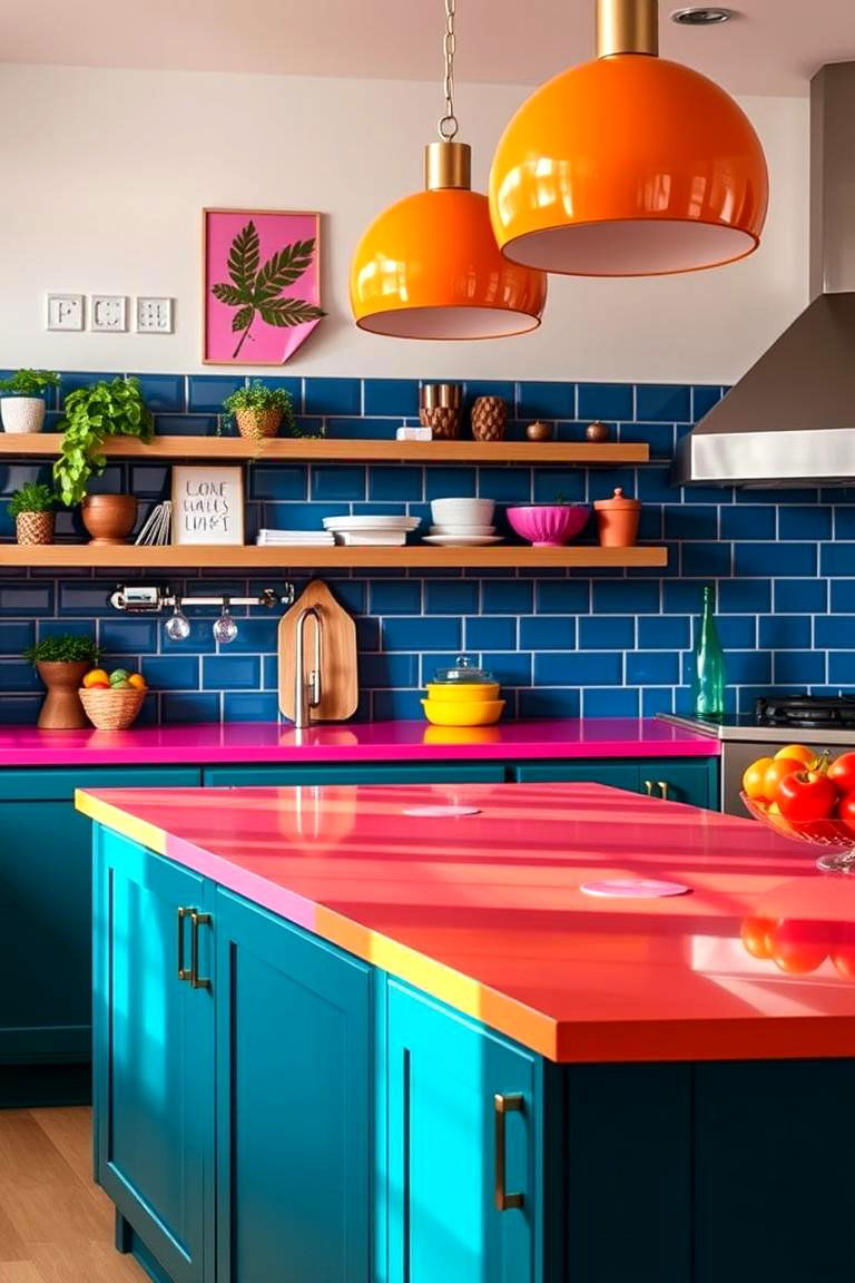 Bold Color Choices - 24 Kitchen Countertop Ideas